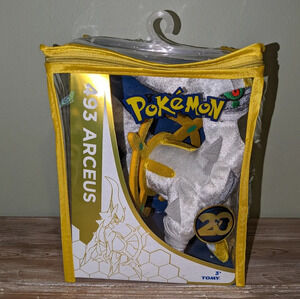 NIB Tomy Pokemon 20th Anniversary #493 Arceus 8" Plush in Zip Bag Protector